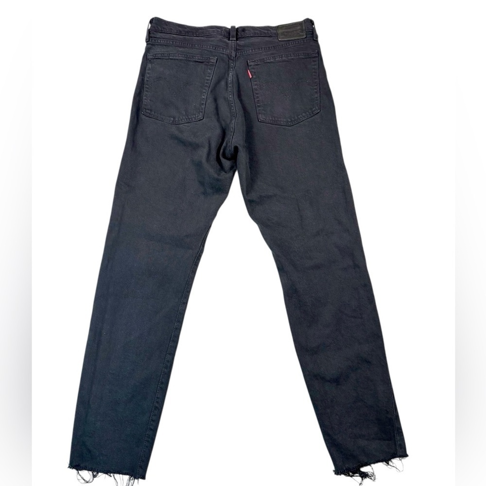 Levis Premium Wedgie Button Fly High Rise Frayed Hem Black Jeans | Size 29 - Picture 8 of 16
